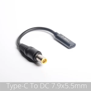 Кабель-Переходник USB type-c, 0,15 м, гнездо для зарядки, DC7, 9*5,5 мм, для быстрой зарядки pd, 20 в, а, 65 Вт, для Lenovo, IBM