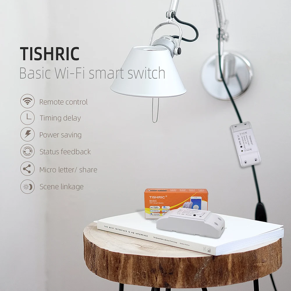 TISHRIC Basic умный переключатель Wifi выключатель света прерыватель wifi 220 В Alexa совместимый Google Home интеллектуальные модули домашней автоматизации