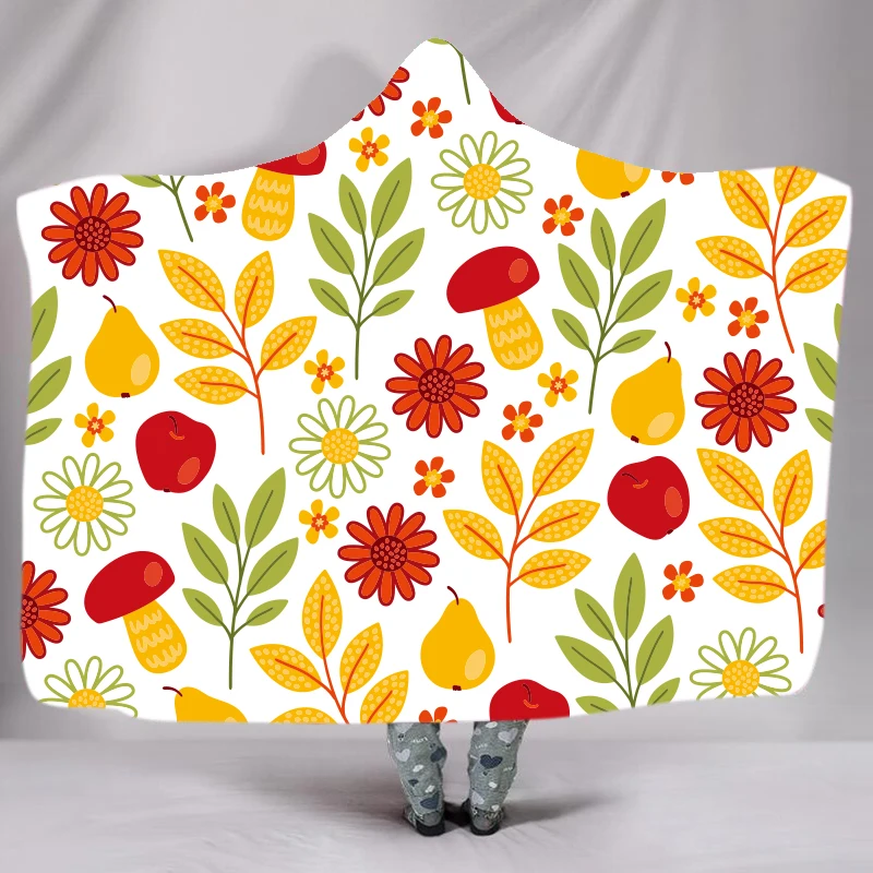 Одеяло с капюшоном в виде подсолнуха для взрослых цветочный шерпа флисовое