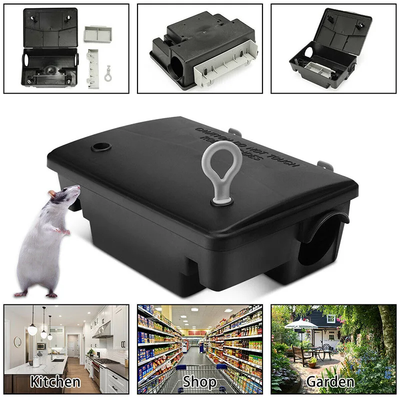 

Professional Home Rat Mouse Rodent Bait Block Trap Station Box Case With Key Single Lock Herramientas Dropshipping-V12
