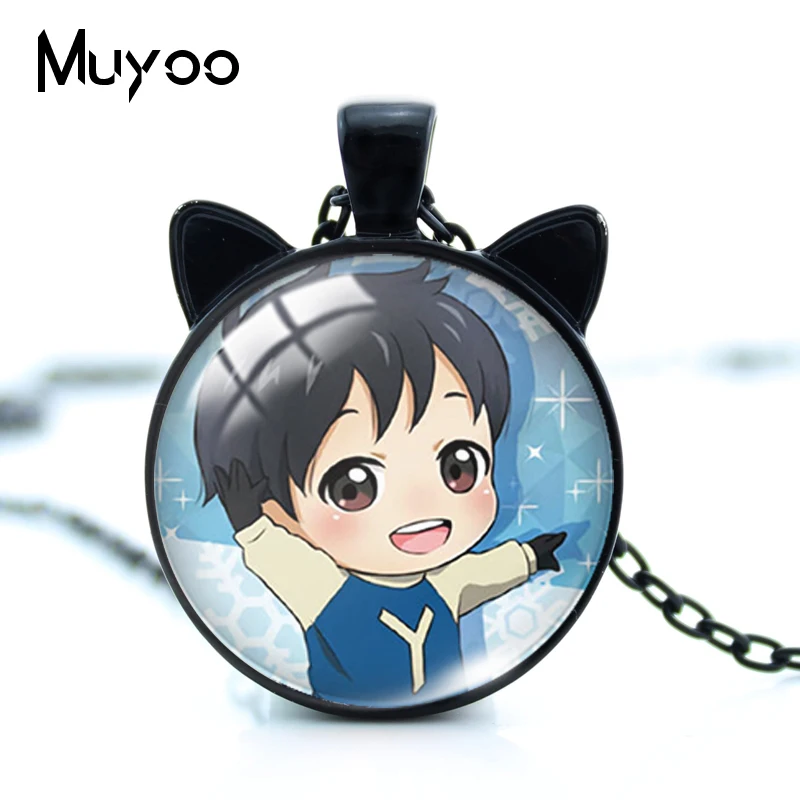 Новый аниме Юрий на льду стекло кабошон кошачьи уши ожерелье кацуки плисецкий