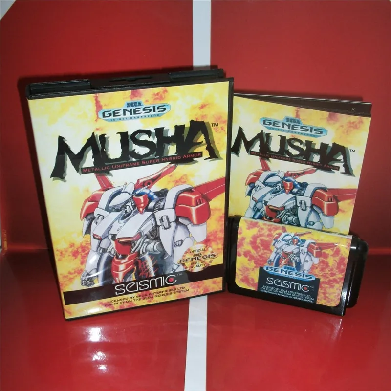 MD games card MUSHA US чехол с коробкой и руководством для Sega Megadrive Genesis игровая консоль 16