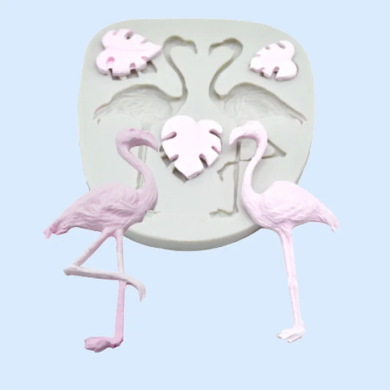 Фламинго черепаха лист силиконовая форма Дизайнер DIY Гавайский стиль 3D стеновая