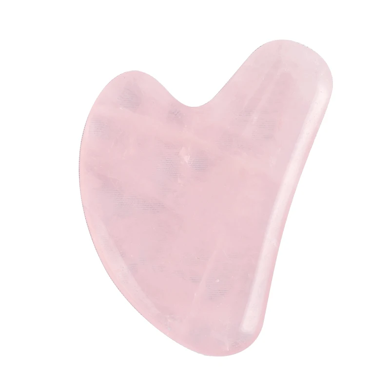 

Массажер для лица Guasha, массажер для акупунктуры из натурального розового кварца с нефритовым камнем, скребок для спины, инструмент для лица