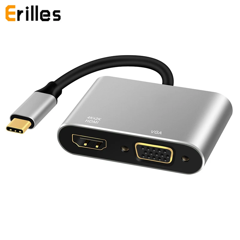 USBC 3 1 HDMI 4K 30 Hz VGA адаптер usb type C USB видео конвертеры для нового Macbook Pro/Chromebook Pix| |