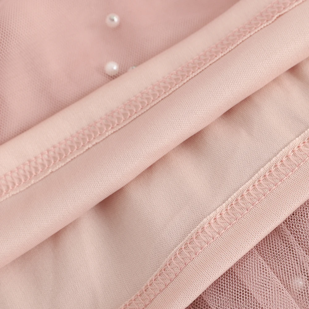 New ruffled bow tie with beaded mesh stitching lace temperament ladies two-piece dress | Женская одежда