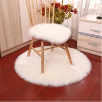 soft luxury plush artificial sheepskin rug chair cover bedroom mat decorative wool warm hairy carpet seat covers washable round