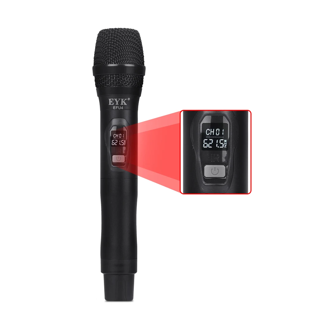 EYK EFU4 4 канала UHF Беспроводной микрофон Системы с 2 поясной и ручной для сцены