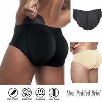 men hip enhancer booty padded shaper underwear panties body shapewear seamless butt lifter fake ass boxers panty shapewear black