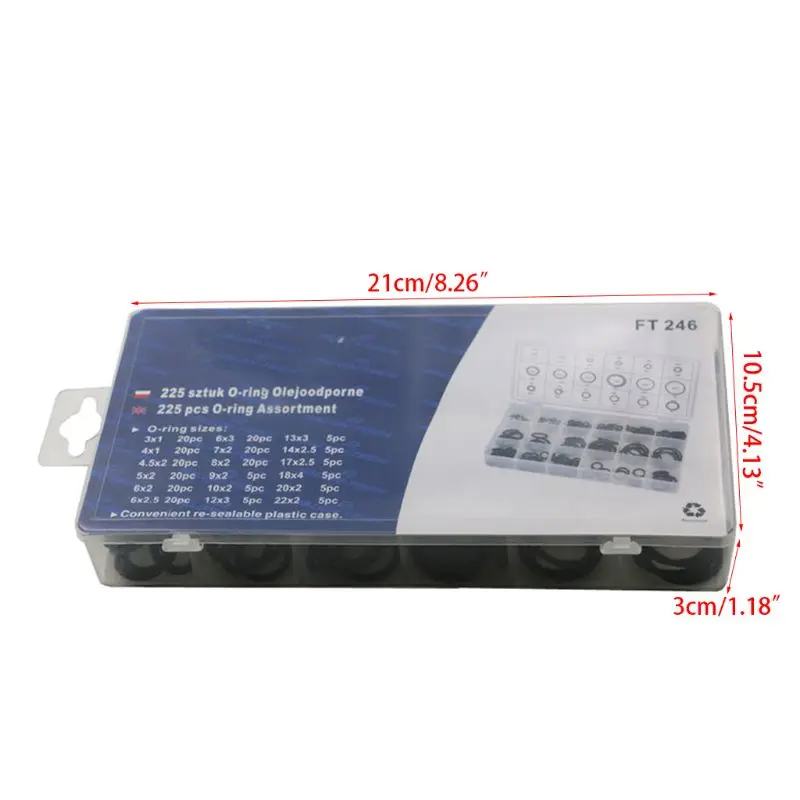 Универсальный Резиновый уплотнительное кольцо метрический Ассортимент Набор