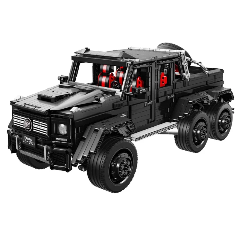 J901 black LE-J901 3300 шт. техническая серия RC автомобиль MOC 2425 G63AMG 6X6 LAND крейсер модель строительные блоки кирпичи автомобили игрушки для детей - Цвет: J901 black