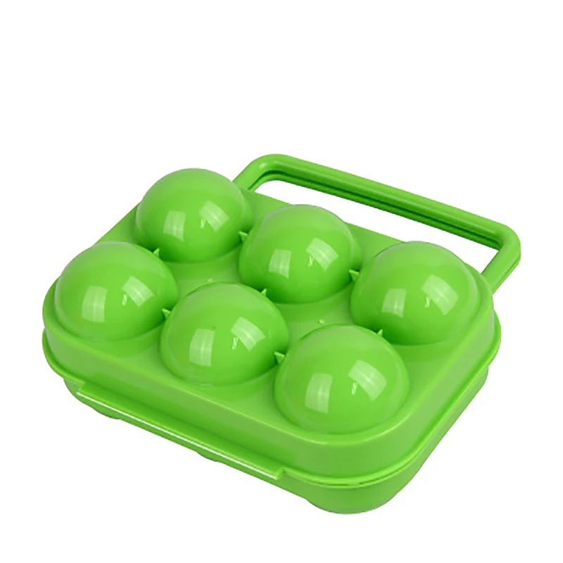 Green 6 Пластиковый ящик для хранения, складной держатель для яиц на 12 лет, контейнер для хранения на открытом воздухе, для кемпинга, для пикника, чехол для хранения с ручкой - Цвет: Green 6