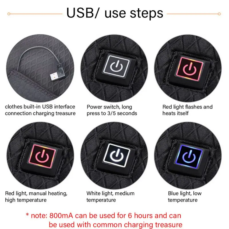 Интеллектуальная usb-нагревательная куртка, электрический нагревательный жилет, теплый уличный жилет, электрическая тепловая одежда, жилет для походов, рыбалки 1