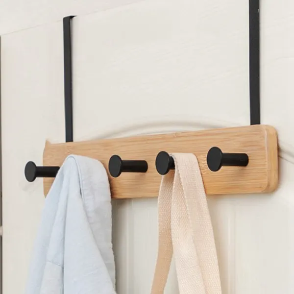 Бамбуковые дверные крепежные Крючки вешалка для одежды Полотенец брюк пальто