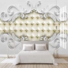 3D Белый пластырь узор кожаный мешочек настенная бумага фрески настенная бумажная наклейка для гостиной ТВ фон домашний декор Papel De Pared