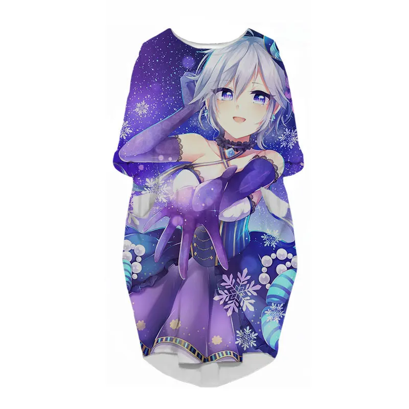 

SONSPEE New 3D Print Fashion kawaii Anime Girl Long Sleeve Shirt Suit Harajuku Casual Women maternity Loose Party Pink Dresses
