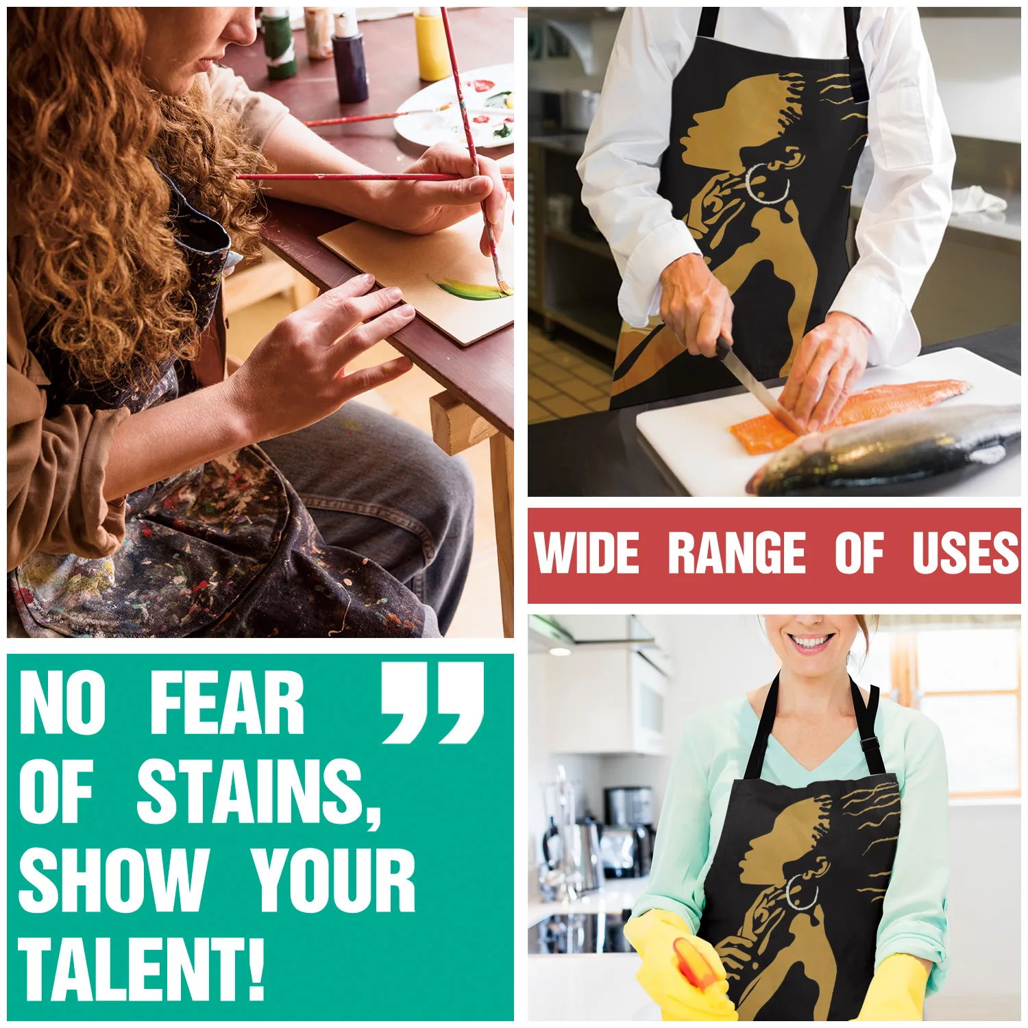 Кухонный Фартук силуэт африканских женщин без рукавов Фартуки из парусины для