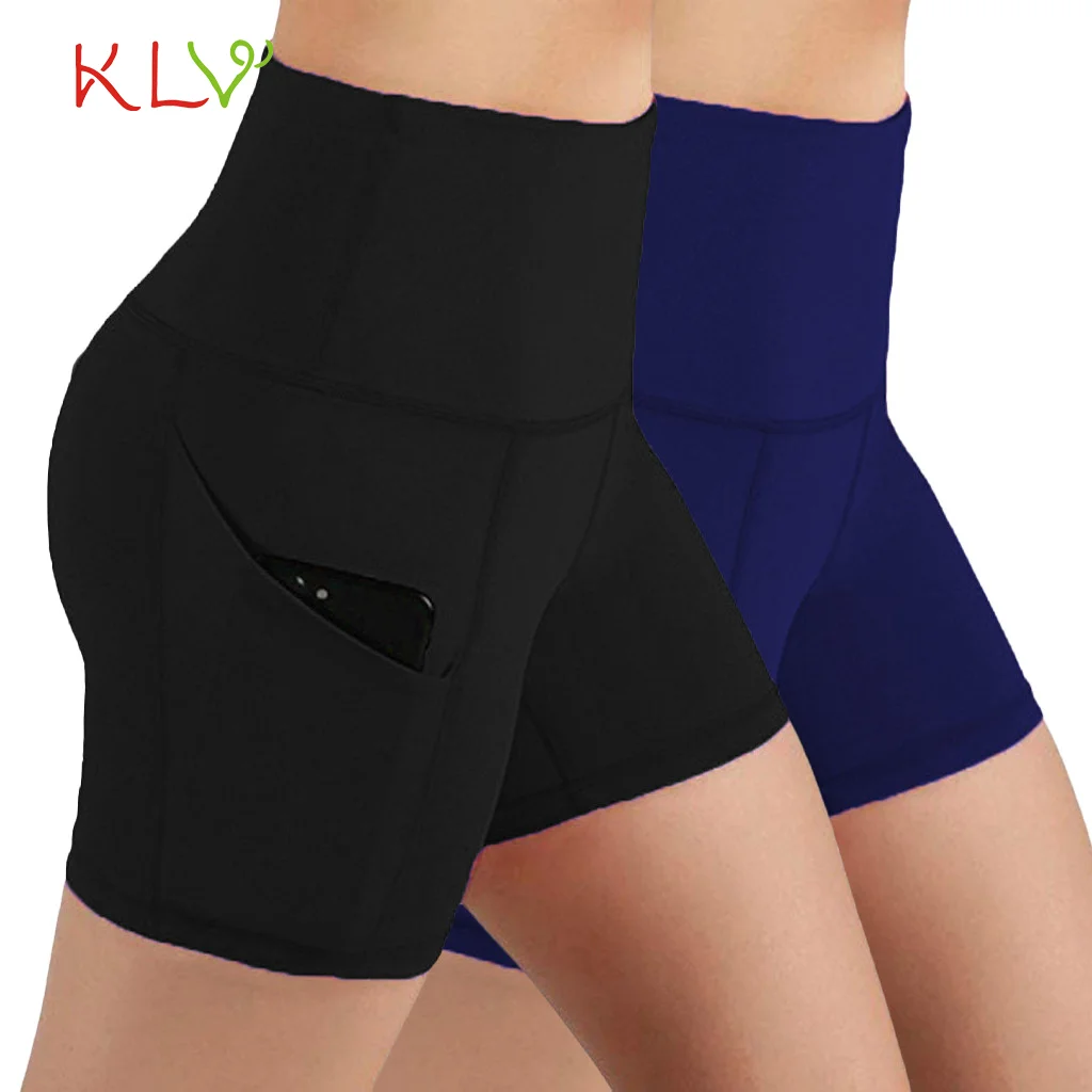

2pcs Biker Shorts Women With Pocket High Waist Stretch Fitness Pants Femme Fashion Workout Leggings Casual Sports Summer Clothes