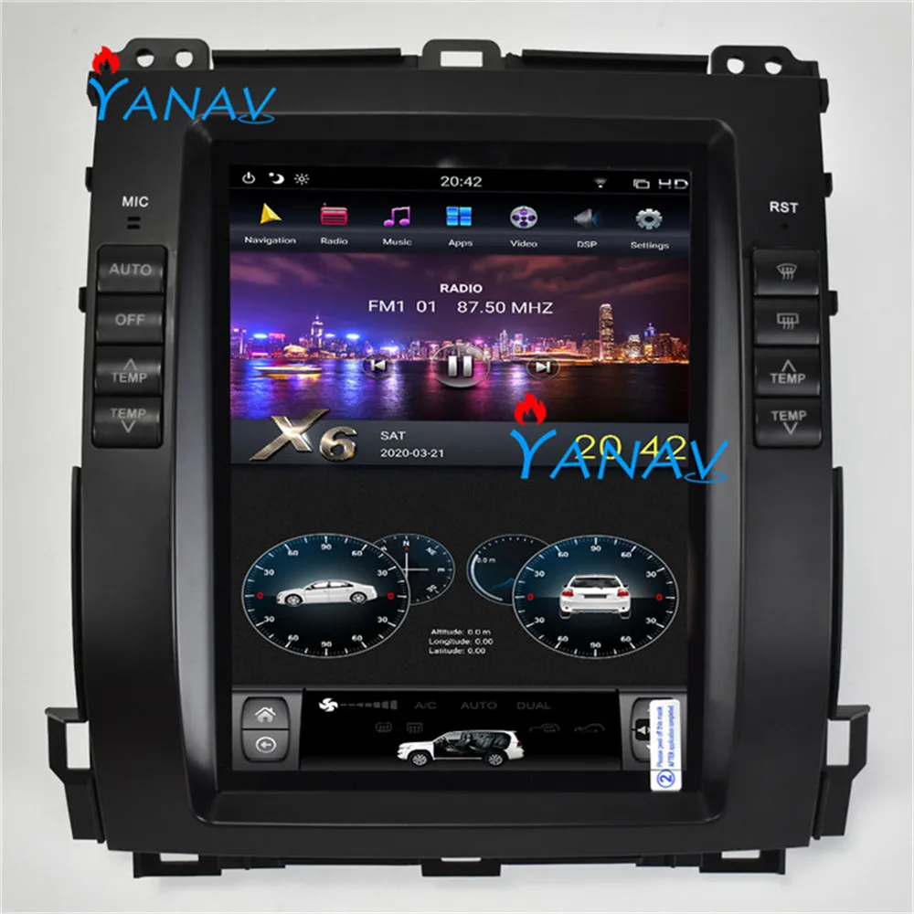 

10.4 inch Android 6 Core Car GPS Navigation For-LEXUS GX470 2004-2009 Tesla Style CAR Carplay Multimedia Player car Stereo