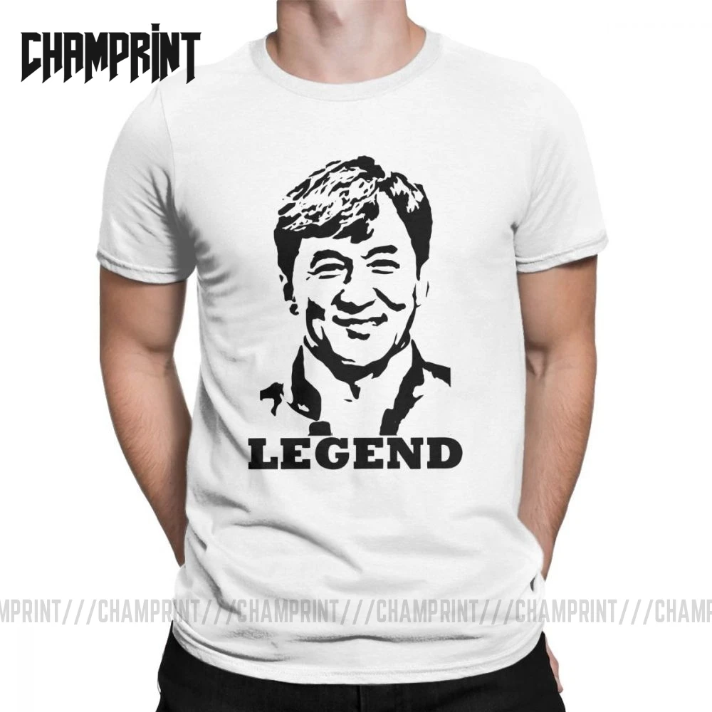 Легенда Джеки Чан короткий рукав Футболка мужская хлопковая забавная футболка с