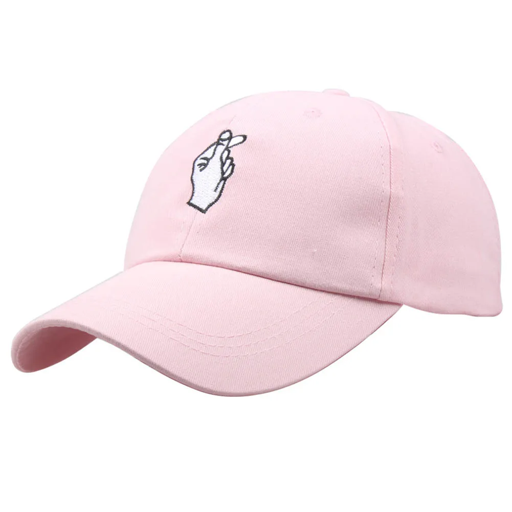 

Fashion Summer Korean Baseball Cap Cotton Adjustable Sun Hat Men And Women Hip Hop Caps Finger Gesture Snapback Hats SAL99