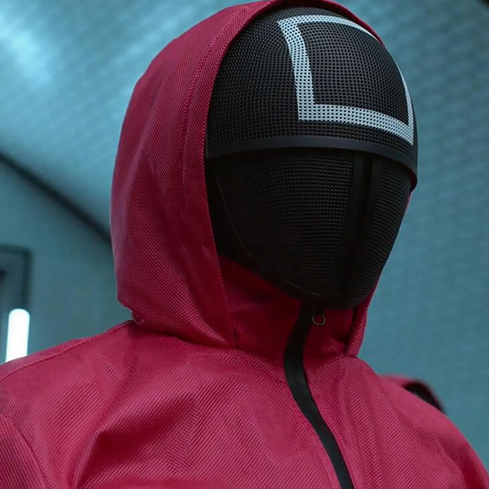 

Squid Game Mask Men Metal Full Face Mask Korean Tv Series Cosplay Masquerade Props Funny Face Cover Helmet Decoration Costumes