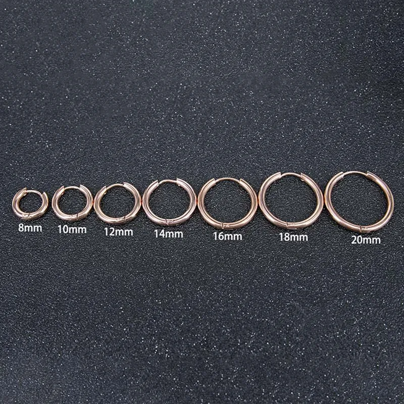 Серьги-кольца унисекс золотистые серебристые яркие черные розовые круглые