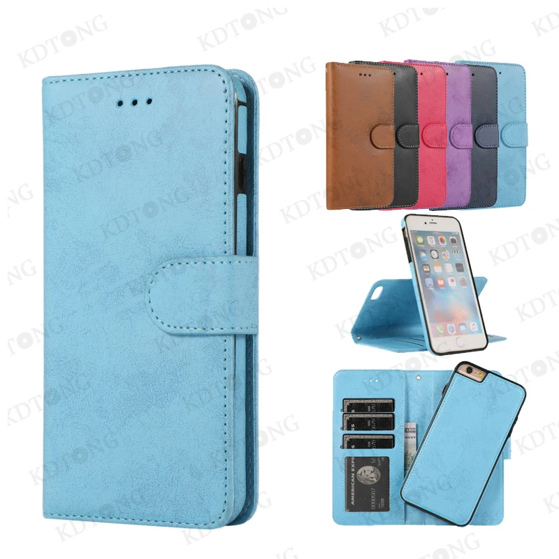 

Luxury Vintage Card Holder Case For IPhone 6 Fully Protected Hidden Bracket Phone Case For IPhone 6 Plus Shockproof Flip Leather