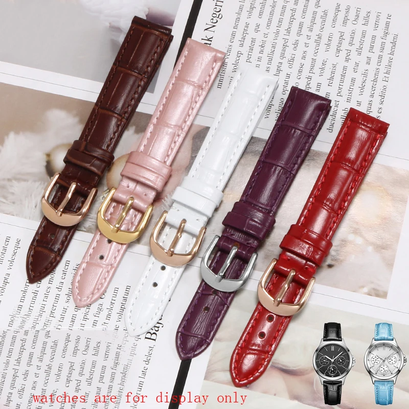 

Genuine leather watch band 12 13 14 15 16 17 18mm strap suitable for SHE-4048 LTP-1391L/1303/208 Cow leather women's bracelet