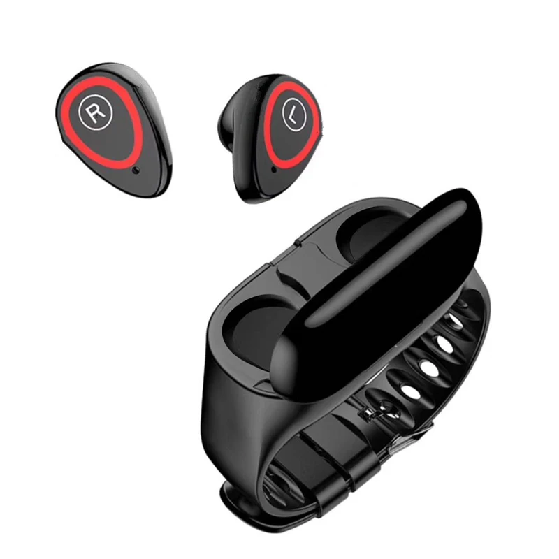 Смарт часы M1 с Bluetooth наушниками спортивный смарт браслет монитором кровяного
