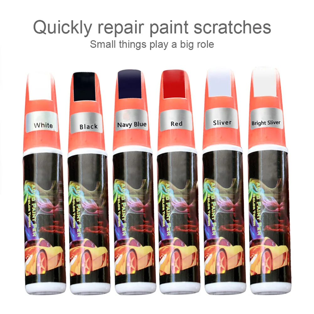 Colorful Car Paint Repair Pen Scratch Repair Pen Paint Repair Red Black White Silver Gray Paint Touch Pen Waterproof Universal