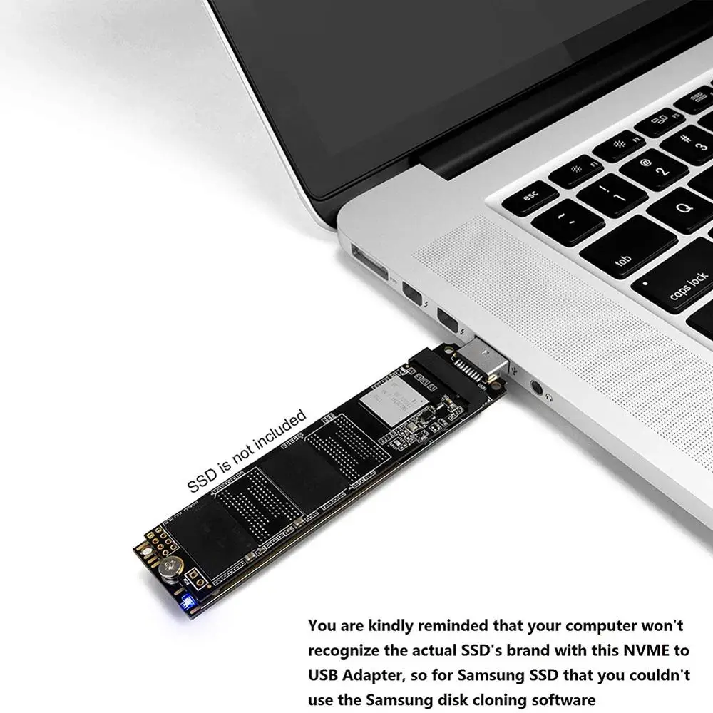 M2 NVME SSD Adapter PCIe External Hard Enclosure HDD card M.2 to USB 3.1 GEN2 10Gbps M Key Converter for 2242 / 2260 2280 | Компьютеры и
