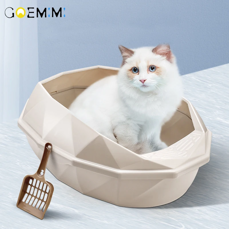 Контейнер для кошачьего туалета полузакрытый пластиковый с функцией защиты от