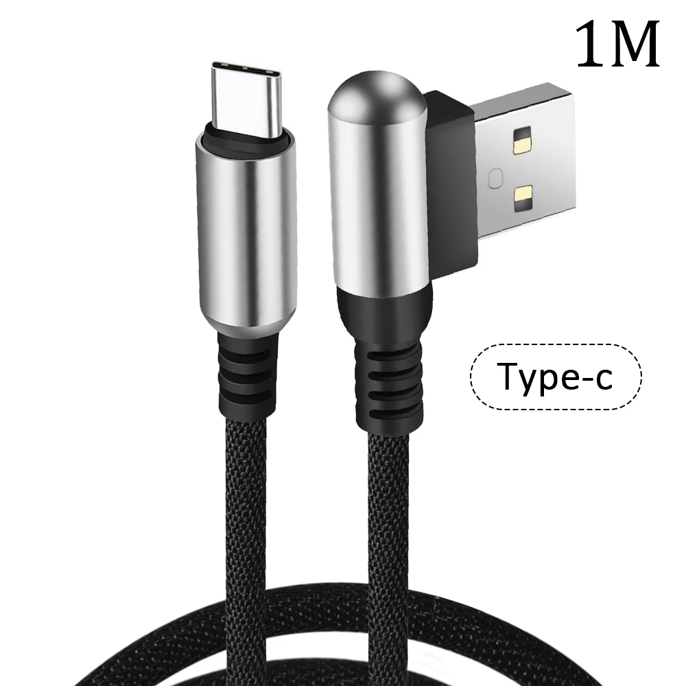 TypeC-Black Type C USBC кабель для быстрой зарядки type-C Micro USB C для iOS локтевой кабель для зарядки мобильного телефона высокоскоростной передачи данных - Color: TypeC-Black