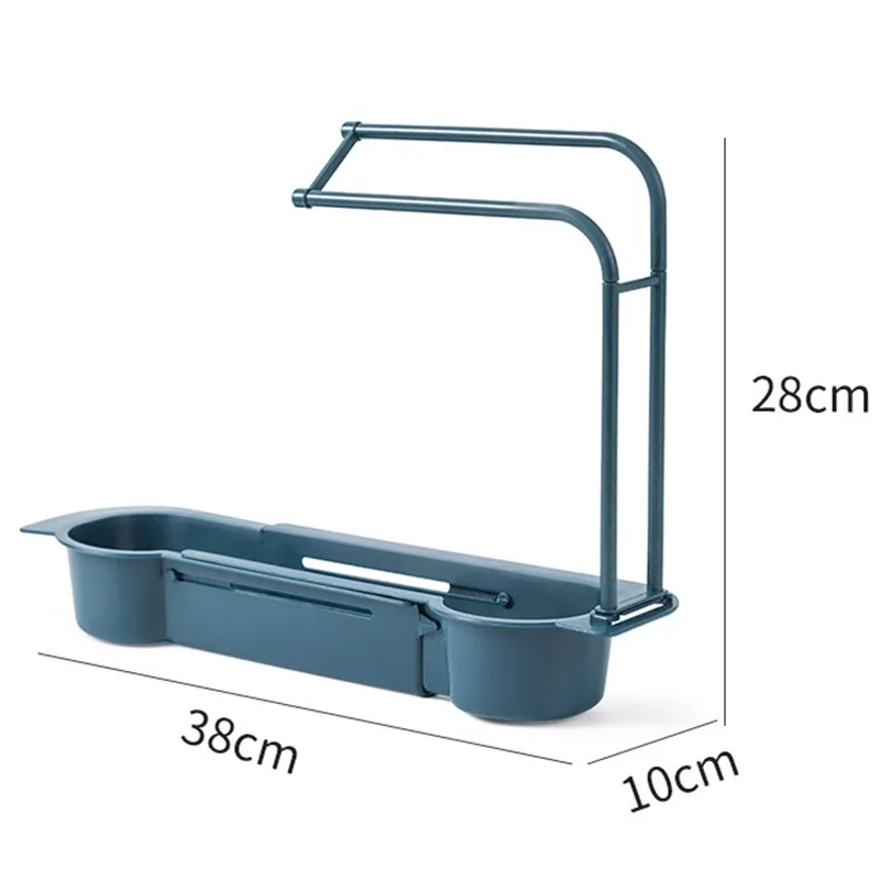 

Telescopic Sink Shelf Kitchen Storage Rack Soap Sponge Drain Rack Basket Faucet Holder Adjustable Bathroom Sink Organizer Tools