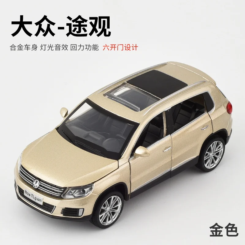 Модель автомобиля Volkswagen Tiguan Suv из сплава в масштабе 1:32 модель со звуком и светом