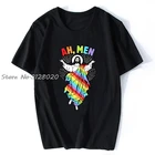 Мужская футболка с надписью Ah, забавный ЛГБТ, гей-Прайд, Радужный Флаг Иисуса, подарок с Богом, уличная одежда из футболки, топы хлопка в стиле Харадзюку