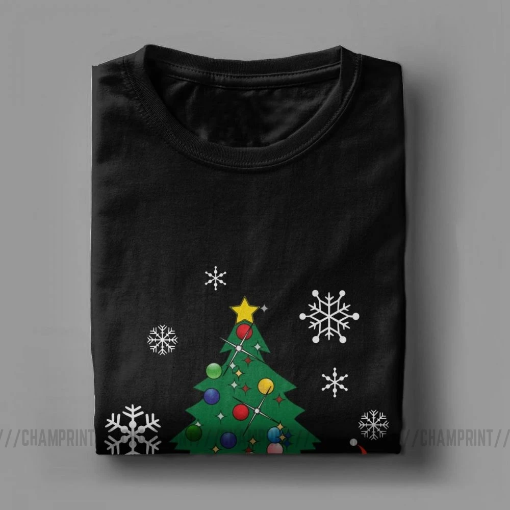 Мужская футболка из чистого хлопка с принтом вокруг рождественской елки | одежда