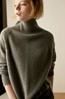 2021 Акция ограниченный однотонный полный свитер пончо кашемировый свитер с высоким воротником Свободный профильный Толстый Пуловер Женская вязаная вилка