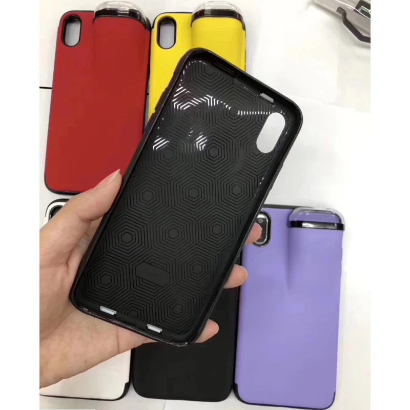 2 в 1 силиконовый чехол для телефона iPhone 11 Pro Max Xs Xr X 10 8 7 Plus с держателем AirPods Прямая