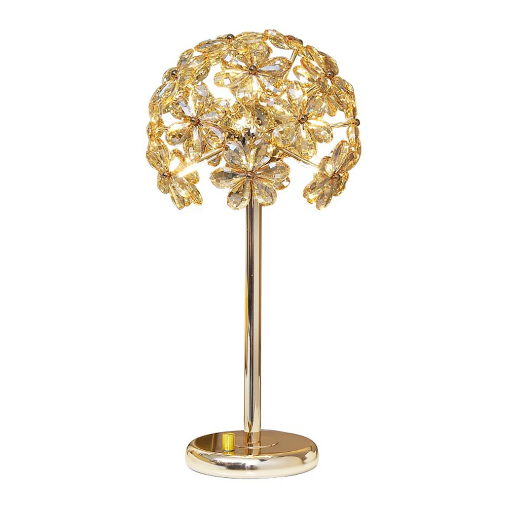 С цветочным рисунком Стразами Ручной работы современная настольная лампа огни