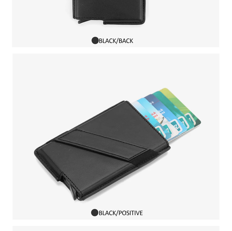 Бизнес для мужчин Id Card Holder PU кожаный бумажник для карт для мужчин маленький держатель для кредитных карт Rifd мужской кошелек черный короткий клатч кошельки