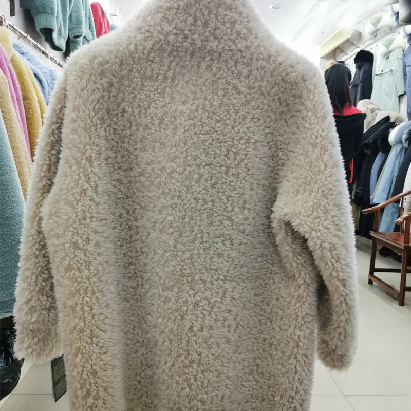 Новинка модная женская куртка Тедди зимняя теплая из натуральной овечьей шкуры