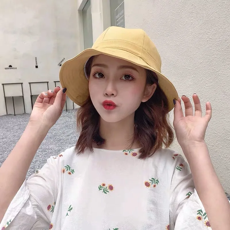 

2021 Spring And Summer New Fisherman Sun Hat All-Match Sunshade Sunscreen Basin Hat Casual Fashion Pure And Young Hat