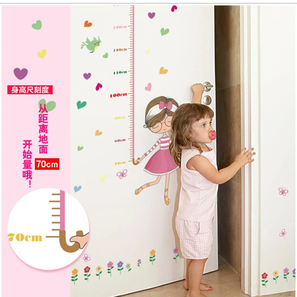 Детские комнаты Милая мультяшная девушка ребенок линейка для роста
