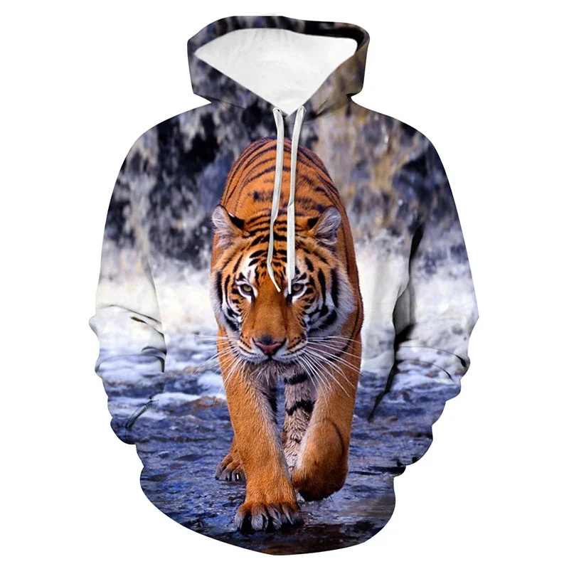

2021 New Domineering Tiger Pattern Men's Hoodie 3D Printing Cool Street Clothing Comfortable Jogging Men Casual Sweatshirt
