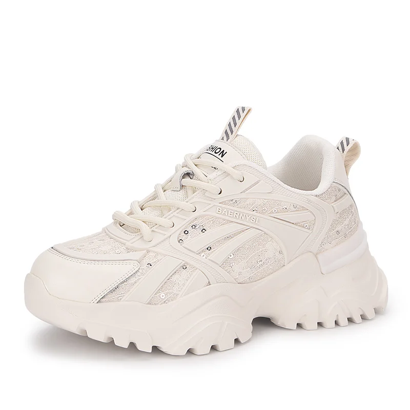 

Women's Chunky Platform Sneakers Sports Shoes Woman Casual Sneakers Autumn Fashion Leather Ladies Luxury Running White for 2021