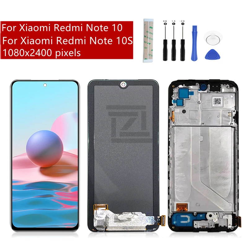 

ЖК-дисплей для Xiaomi Redmi note 10, сенсорный экран с дигитайзером в сборе для Redmi Note 10s, экран с рамкой, запасные части для ремонта