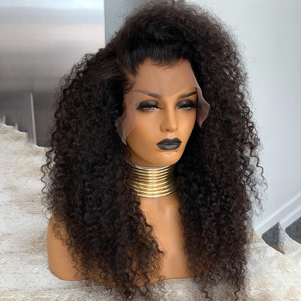 

150% Kinky Curly Wig 13x4 Lace Front Human Hair Wigs For Black Women Pre Plucked With Hairline Bleached Knots Lace Frontal Wig