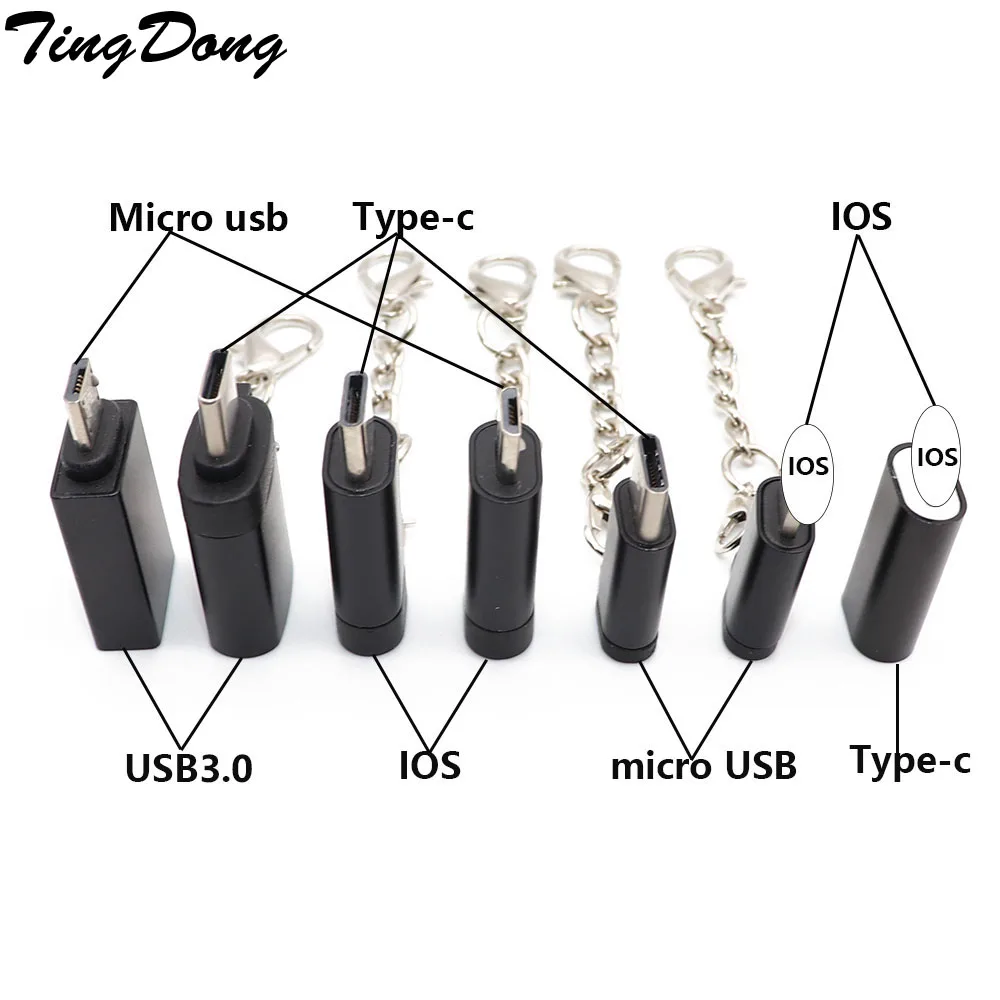 Micro USB к L 8 Pin/type-c/usb3.0 кабель зарядного устройства конвертер адаптер для iPhone и Android и type-c зарядное устройство